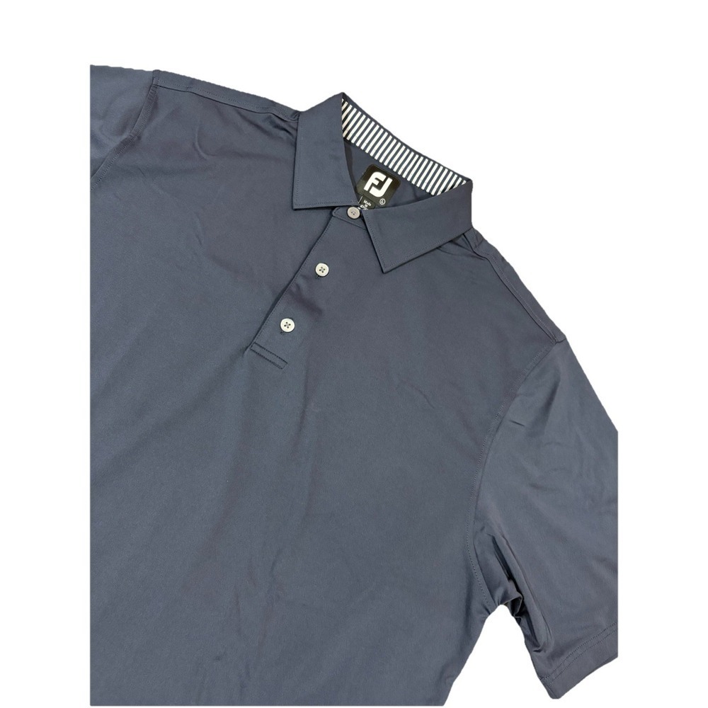 FootJoy Golf Polo Shirt Mens Large Navy Blue Excellent Stretch Performance Short